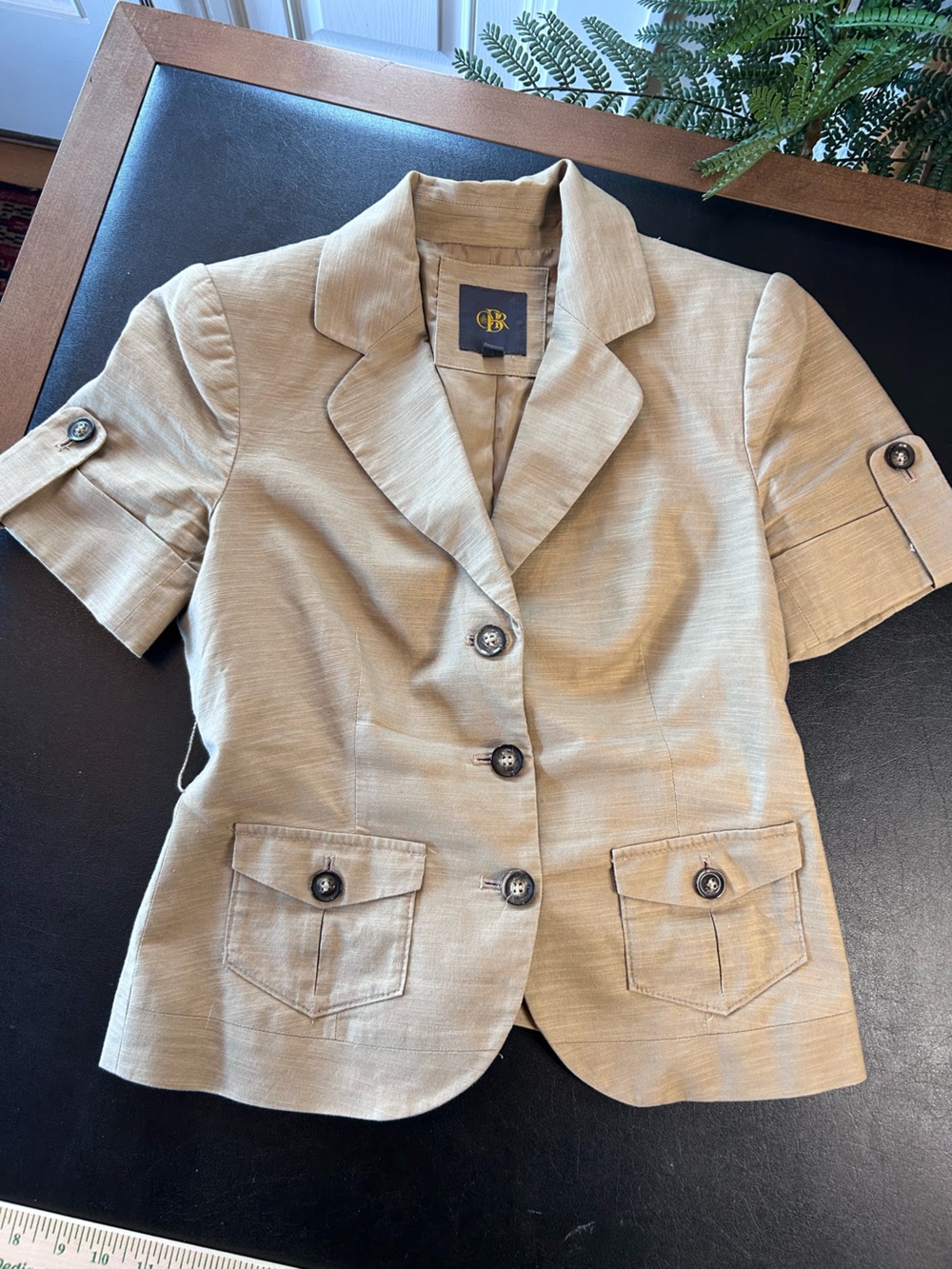 CBR Short-Sleeve Tan Blazer Jacket